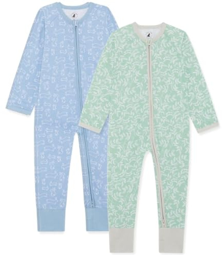 Bramble & Bear 2er-Pack Kleinkind- und Baby-Schlafanzüge für Jungen und Mädchen – Bio-Baumwolle Baby-Nachtwäsche – Mit durchgehendem Reißverschluss