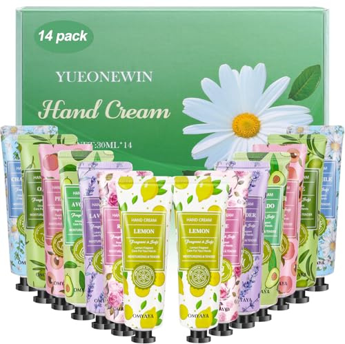 14Pack Handcreme Geschenke Weihnachtsgeschenke Hände Fuß Feuchtigkeitscreme | Trockene Rissige Handlotion für den Winter, Duft Hand Tag Nachtcreme - Körpercreme zieht Schnell ein Geschenkset (420ml)