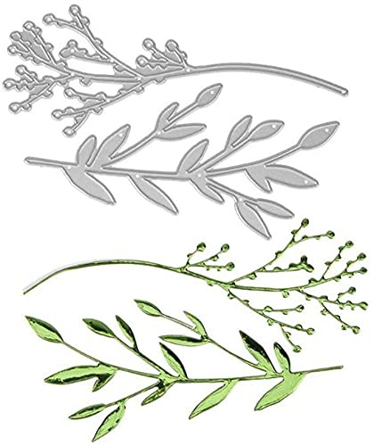 Gowxs Metall-Stanzschablone, Zweig-Schablone, Dekoration, Prägeschablonen für Bastelarbeiten, Scrapbooking, Alben, dekorative Prägepapier-Stanzformen, Kartenherstellung