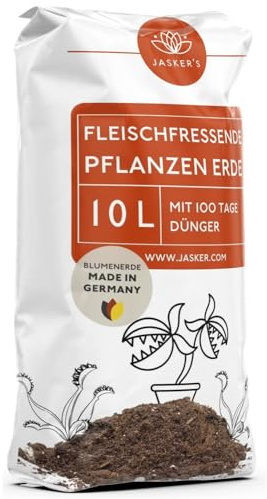 JASKER'S Karnivorenerde 10 L - Frisch abgefüllt für Venusfliegenfalle, Sonnentau & andere fleischfressende Pflanzen - Carnivoren-Erde