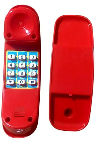 Fonowx Spielplatz Telefon Spielzeug, Spielzeugtelefone Kindertelefonspielzeug, Geräusche Interaktives Kinderhandy für Spielplatz Garten Telefon Spielhaustelefon, Pädagogisches Telefonspielzeug, Rot