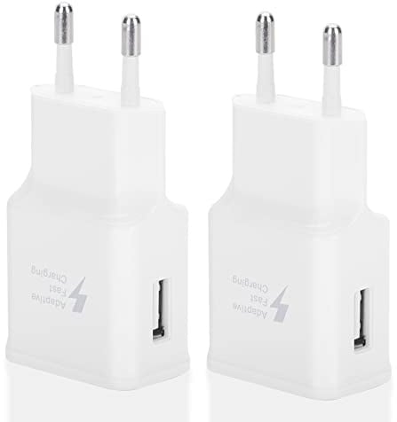 2er Pack USB Ladegerät Stecker, Adaptives Schnell Ladegerät Ladestecker für Samsung S21/S20/S10/S6/S7/S8/S9/Edge/Plus/Active, A14/Note 8/9, Google Pixel 2/3/XL und andere Smartphones/Geräte