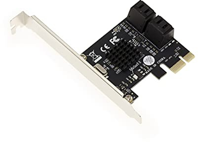 KALEA-INFORMATIQUE PCI Express PCIe Controller-Karte mit 4 Ports für SATA 3 6G-Festplatten mit Marvell 88SE9215 Chipsatz. High und Low Profile Winkel.