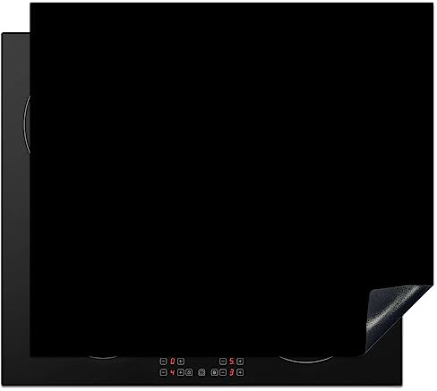 KitchenYeah© Herdabdeckplatte Einteilig Ceranfeld Abdeckplatte | 60x52 cm - Induktionsschutz Ceranfeldabdeckung Vinyl Herdabdeckplatten Schwarz - Muster - Massiv - Dunkel