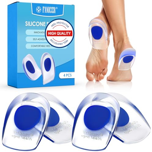 2 Paar Premium Fersensporn-Einlagen, Profi Fersenkissen Einlagen, orthopädische Geleinlage, für Lindern Plantarfasziitis, Herren und Damen