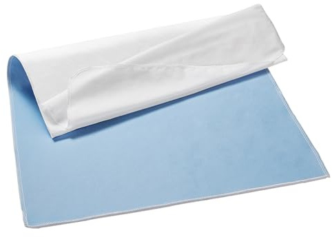 Aimtton Inkontinenzunterlage waschbar 70x90 cm mit Flügeln Blau | Wasserdichte Bettunterlage, saugstark weich & rutschfest, wiederverwendbar Matratzenschutz Erwachsene, Senioren & Kinder