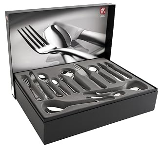 ZWILLING Nottingham Besteck-Set, 68-teilig, Für 12 Personen, spülmaschinengeeignet, 18/10 Edelstahl/Hochwertiger Klingenstahl, Poliert, Silber