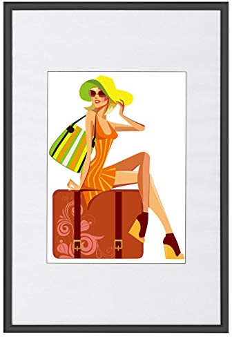 WOLTU Bilderrahmen DIN A4, 5er Set, Schwarz Collage Wanddeko, Fotorahmen mit Passepartout, 21x29,7 cm,mehrere bilder, Posterrahmen zum vertikalen oder horizontalen Aufhängen/Aufstellen