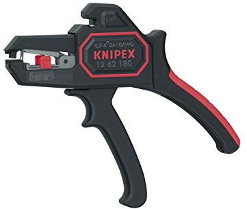 KNIPEX ComStrip Automatische Abisolierzange, 12 62 180 | PVC Isolation, 0,2 – 6 mm², mit Kabelschneider, Feinjustierung