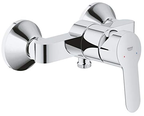 GROHE BauEdge, Duscharmatur Aufputz (Mischbatterie für die Dusche, eigensicher gegen Rückfließen, Brausearmatur mit Metallhebel, langlebige Oberfläche), chrom, 23333000