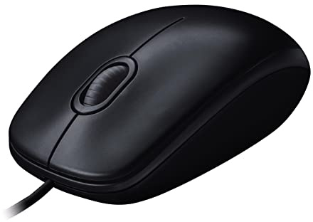 Logitech M90 Maus mit Kabel, 1000 DPI Sensor, USB-Anschluss, 3 Tasten, Für Links und Rechtshänder, PC/Mac - Schwarz