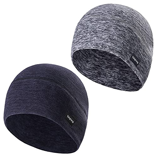 TAGVO Winter-Fleece-Mütze, Running Beanie Mütze Kopfbedeckungen mit Ohrenschützer, Helm Liner für Erwachsene Frauen und Männer elastische Größe Universal