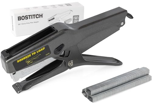 Bostitch Office B8 Heftgerät, robuste Zange mit Heftklammern, 45 Blatt, kein Stau – Vollstreifen, Metall, Papier, Stoff.