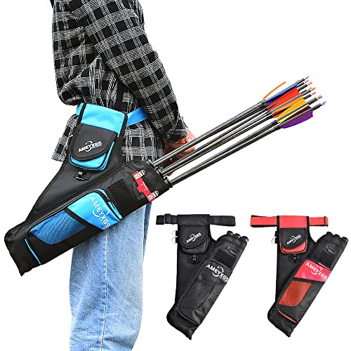 SHARROW Bogenschießen Seitenköcher 3-Röhrenköcher Köcher für Pfeile Pfeilköcher Pfeile Halter für Recurve und Compoundbogen (Blau)