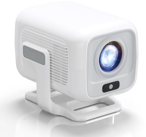 Mini Projektor [Eingebettete App] Autofokus Tragbarer Video-Beamer 4K UHD WiFi 6 BT5.2 Heimkino-Tragbarer Keystone Kompatibel mit iOS/Android/TV-Stick/PS5/Xbox Niedriger Latenz 180° Drehbar