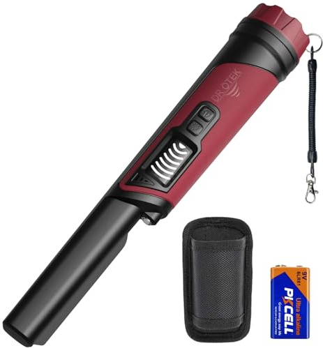 DR.ÖTEK Pinpointer Metalldetektor, IP68 Wasserdicht, 360° Suchen Handheld Pin Pointer mit LCD-Bildschirm, Holster, Innovativer Interferenzunterdrückung, Gummihandgriff für sicheren Halt, rutschfest