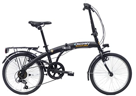 Denver Discovery Unisex – Erwachsene 2722 Klapprad, 20 Zoll, Mattschwarz, Schwarz