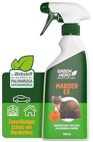 Green Hero Marder-EX Anti Marderspray 500ml Marderabwehr fürs Auto schnelles und effektives Marderabwehrspray, Marderschreck Auto Spray, zum Fernhalten von Marder