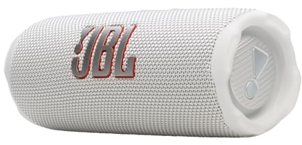 JBL Flip 7, kabelloser tragbarer Bluetooth-Lautsprecher, 16 Stunden Akkulaufzeit, IP68 wasserdicht, Staub- und stoßfest, JBL Pro Sound mit AI Boost, Auracast Multi-Speaker-Verbindung, Weiß