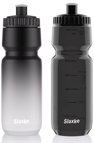 SLUXKE 1L Rad Trinkflasche 2 Set, 1000ml Auslaufsicher Rennrad Flaschen, BPA frei, Sports Fahrrad Trinkflasche, Superleicht Cycling Wasserflasche