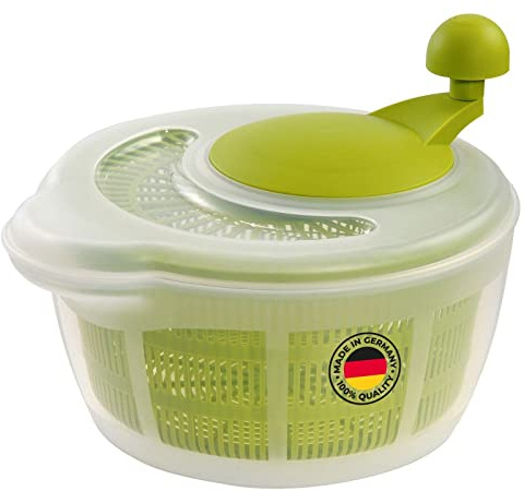 Westmark Salatschleuder, Kunststoff,Fassungsvermögen: 5 Liter, Fortuna, Transparent/Apfelgrün, 2432224A 29 x 26 x 21.5 cm