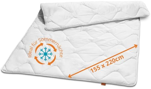 sleepling Ultra leichte Sommerdecke 155x220 cm, Sommer Bettdecke leicht, dünne Sommerbettdecke aus 100% Mikrofaser, Ökotex 100, waschbar 60 Grad