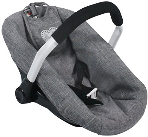 Bayer Chic 2000 708 76 Autositz für Baby-Puppen, Jeans grau, 50 cm