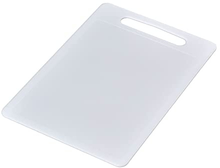 Chef Aid Schneidebrett Weiß – Lebensmittelechtes, Rutschfestes Kunststoffbrett mit Griff – Messerfreundlich, Spülmaschinengeeignet und Pflegeleicht – 40 × 30 × 0,4 cm