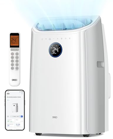 Dreo Tragbare Klimaanlagen, 10.000 BTU AC Einheit für Schlafzimmer mit Drainagefreier Kühlung, APP/Stimme/Fernbedienung, 24h Timer mit Ventilator & Luftentfeuchter, AC515S