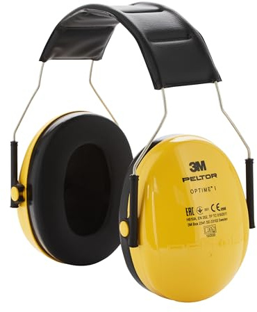 3M Peltor Optime I Ohrenschützer H510A, leichter Gehörschutz mit weichen Kissen, Gehörschutz gegen Geräuschpegel im Bereich von 87-98 dB (SNR 27dB), gelb, 1er Pack (Verpackung kann variieren), 25
