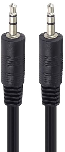 PremiumCord Klinkenkabel, Klinkenstecker 3,5mm, StereoJack Stecker auf Stecker, Aux Headset Audio Verbindungskabel, Für TV Handys MP3 HiFi, geschirmt, Farbe schwarz 3m