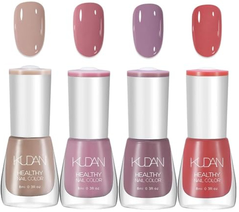 4PCS Nagellack Set - Schnell trocknende & lang anhaltende Nagellack auf Wasserbasis - Nail Polish für DIY Nageldesign (4PCS C Set Nude Style, Normal)