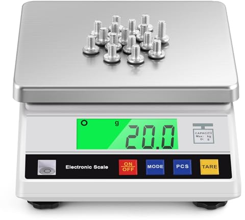 CGOLDENWALL Hochpräzise Analysenwaage 6kg x 0,1g, Tara & Überlastalarm | Labor-Analysenwaage, 6 Einheiten, Edelstahlplatte 17,8x17,8 cm, Dual AC/DC, Präzisionszählwaage für Teile, Münzen & Inventur