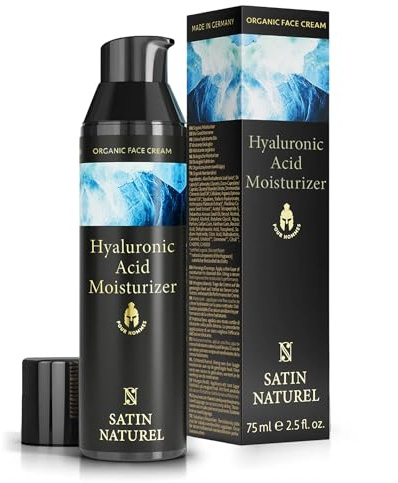 Satin Naturel Gesichtscreme Für Männer 75 ml – Bio Aloe Vera & Hyaluron – Feuchtigkeitscreme Anti-Aging Für Alle Hauttypen – Mit Arganöl & Squalan – Vegan & Naturkosmetik
