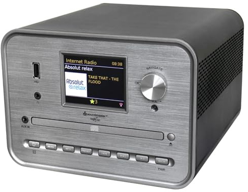 Soundmaster ICD1050SW Internetradio DAB+ UKW CD Bluetooth USB MP3 Stereo Grau