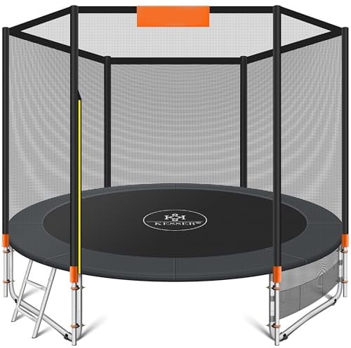 KESSER® Trampolin Outdoor Ø305cm Gartentrampolin Kinder Trampolin Komplettset + Sicherheitsnetz, Leiter & Familien Trampolin für Garten + Seitentasche & Montageset, belastbar bis 150kg