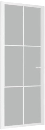 vidaXL Innentür Modernes Design Glastür Komplettset Zimmertür Tür Drehtür Wohnungstür mit Montagezubehör 83x201,5cm Weiß Mattglas Aluminium