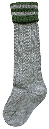 Trachtensocken Kinder Lusana L320R-0319 grau-grün