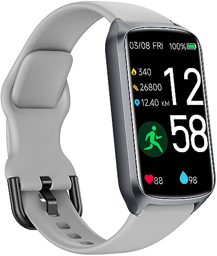 Fitness Tracker Fitnessuhr Damen Herren, bis zu 7 Tage Akkulaufzeit, 20+ Trainningsmodi, SpO2 Tracking, Schlafüberwachung, Herzfrequenzmessung, Schrittzähler, 5ATM Wasserdicht Aktivitätstracker