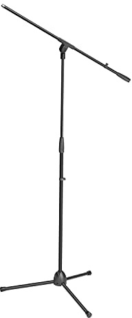 Adam Hall Stands S 5 BE - Mikrofonständer mit Schwenkarm, Höhenverstellung bis zu 1,62 m, schwarz