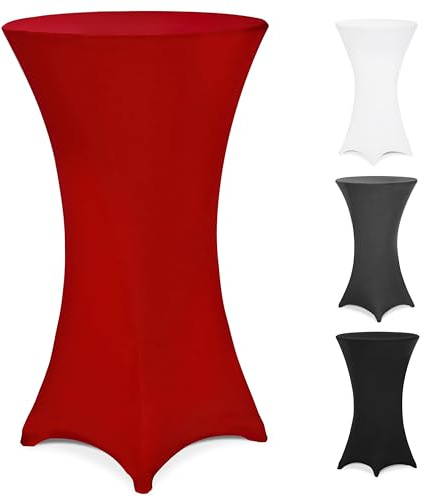 Detex® Stehtisch Hussen 60-65cm Stretch Verstärkter Fußbereich Party Hochzeit Waschbar Weiß Schwarz Anthrazit Bordeaux Überzug