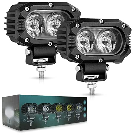 CO LIGHT 4 Zoll LED Arbeitsscheinwerfer 96 W Flutlicht, 12V 24V Zusatzscheinwerfer, Rückfahrscheinwerfer für Auto SUV Offroad Motorräder LKW ATV UTV Trecker Bagger, 2 Stück
