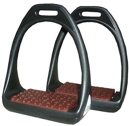 Compositi Kunststoffsteigbügel Reflex mit Flexibler breiter Trittfläche schwarz/braun Steigbügel aus Kunststoff