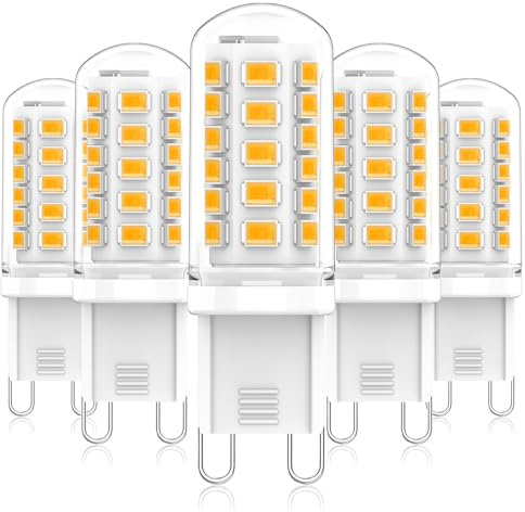 Eco.Luma G9 LED Lampen Warmweiß 2700K, LED Leuchtmittel 3W Ersatz Für Halogenlampe 40W 50W, AC 230V Mini Glühlampe, Kein Flackern 500LM, Nicht Dimmbar 5er Pack