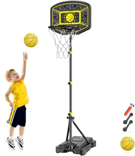 GILIKOKO Basketballkorb mit Ständer Basketballkorb Set 110-190 cm höhenverstellbares Outdoor und Indoor Spielzeug für Kinder