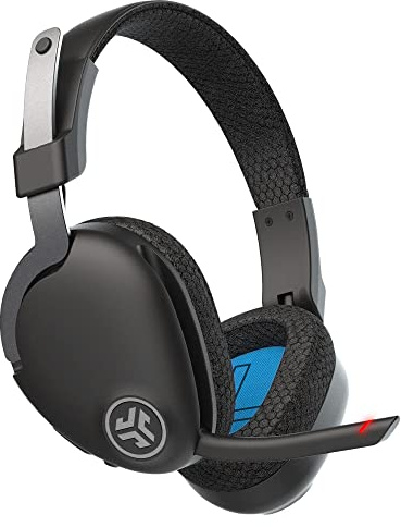 JLab JBuds Work Wireless Headset mit Mikrofon - 60+ Std. Akku, Over-Ear Computer Headsets, verwendbar mit Kabel oder kabellos - Multipoint Bluetooth Headset für PC, Laptop, Teams