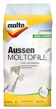 Molto Aussen Moltofill, Spachtelpulver, Einfach und schnell Schäden im Außenbereich reparieren, 5kg