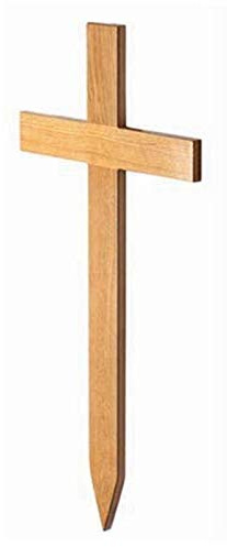 Trauer-Shop Grabkreuz aus Holz, Holzkreuz aus Eiche. 38 cm x 100 cm.