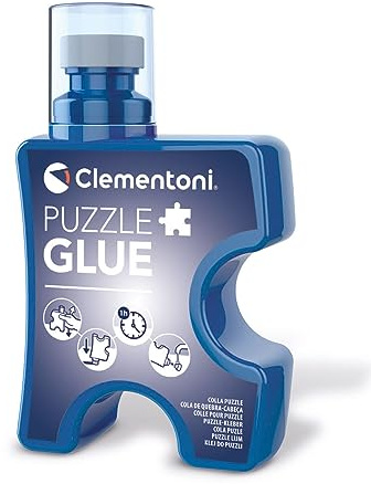 Clementoni Puzzlekleber - 200 ml transparenter Puzzle Kleber zum Fixieren, Aufhängen & Schützen - Mit Schwamm-Applikator, Puzzle-Zubehör 37044