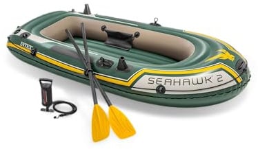 Intex 68347NP - Aufblasbares Schlauchboot Seahawk 2, 2 Personen, mit Zubehör, PVC, Mehrfarbig, 236x114x41 cm